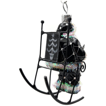 Patricia Breen Fitzgerald Santa Black Rocking Chair Standing Christmas Ornament