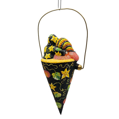 Patricia Breen Victorian Candy Cone Autumnal Pumpkins Fall Christmas Ornament