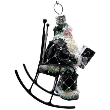 Patricia Breen Fitzgerald Santa Black Rocking Chair Standing Christmas Ornament