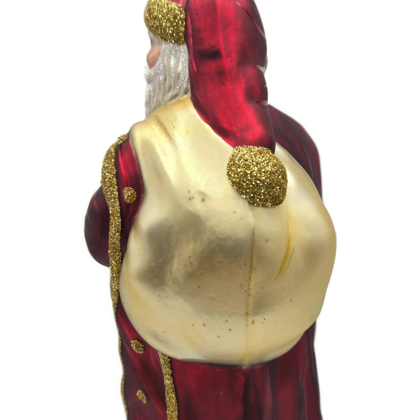 Patricia Breen Jordan Santa Claus Bordeaux Gold Christmas Holiday Tree Ornament