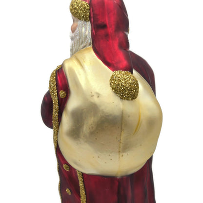Patricia Breen Jordan Santa Claus Bordeaux Gold Christmas Holiday Tree Ornament