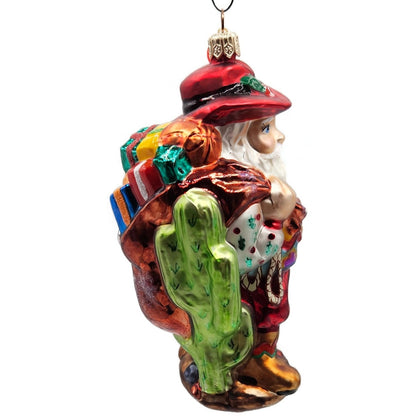 Christopher Radko Cow Boy Santa Claus Cactus Gifts Christmas Ornament 00-QVC-2