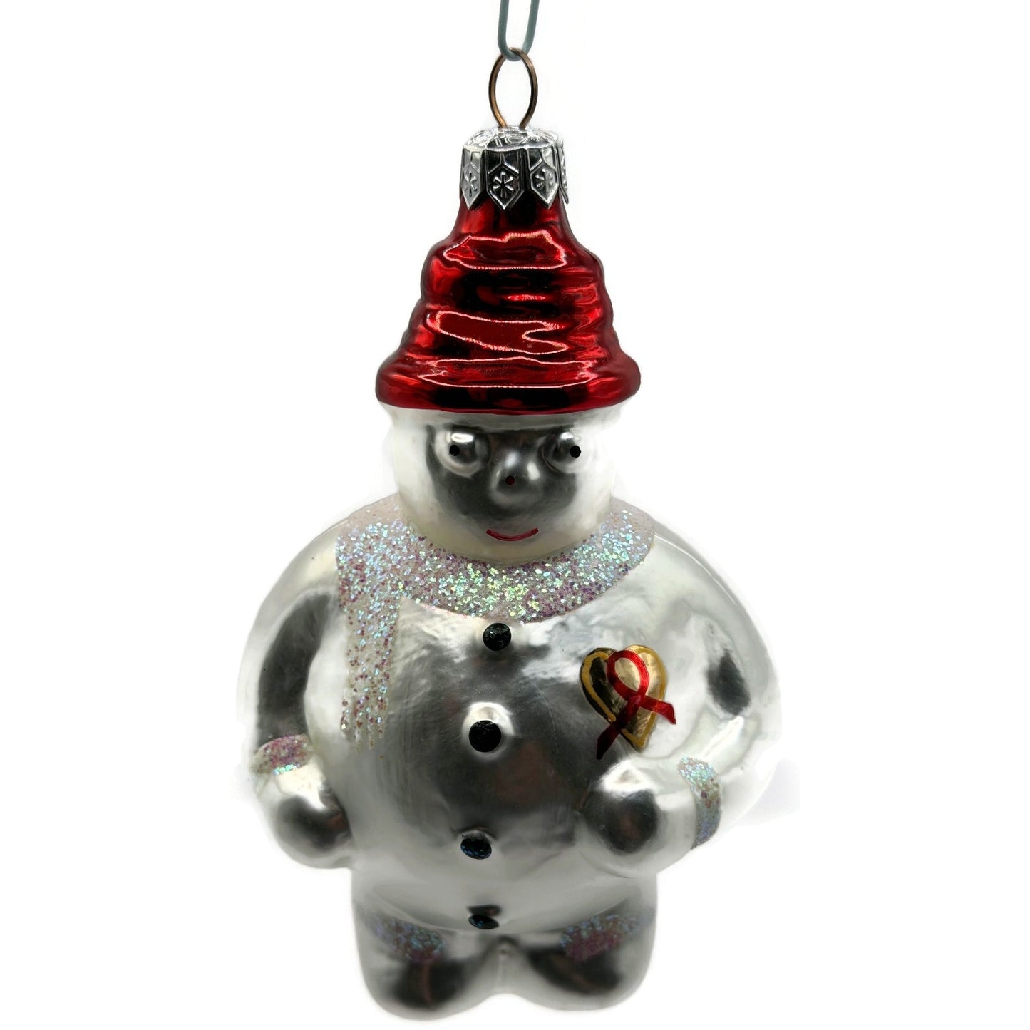 Christopher Radko Frosty Cares AIDS Awareness Snowman Christmas Ornament 94SP05