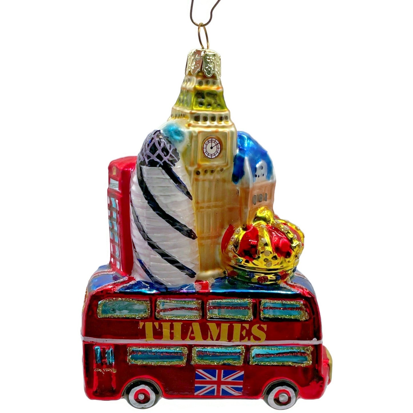 Ornament London England Thames Double Decker Bus Travel Christmas Tree Decor