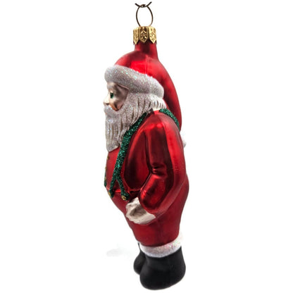 Patricia Breen Workshop Santa Red Green Glittered Suspenders Christmas Ornament