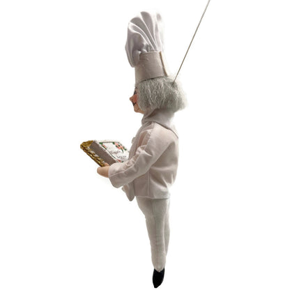 Gladys Boalt Happy Birthday Chef White Fabric Christmas Tree Ornament Signed