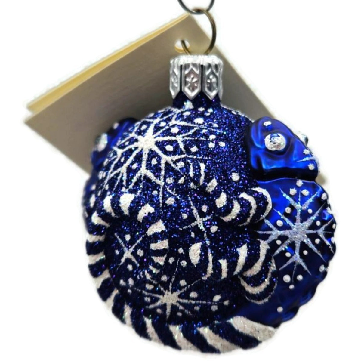 Patricia Breen For James Twice Snowflakes Cobalt Blue Chameleon Ornament 2581