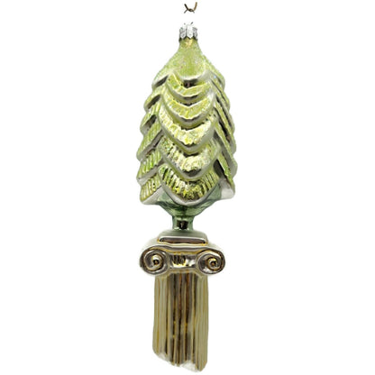 Christopher Radko Classic Christmas Column With Tree Green Ornament 93-408-0