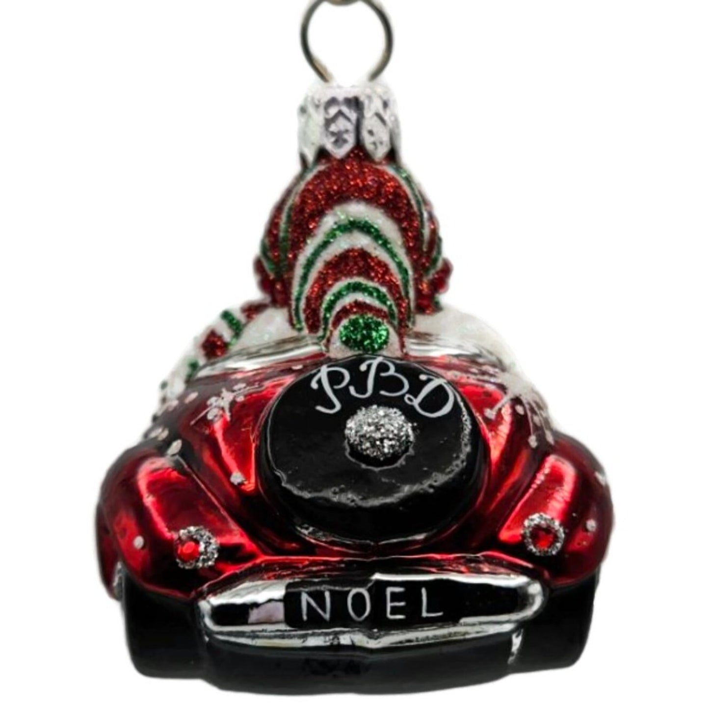 Patricia Breen Snow Mobile Red Car Snowman Jeweled Christmas Ornament 2476