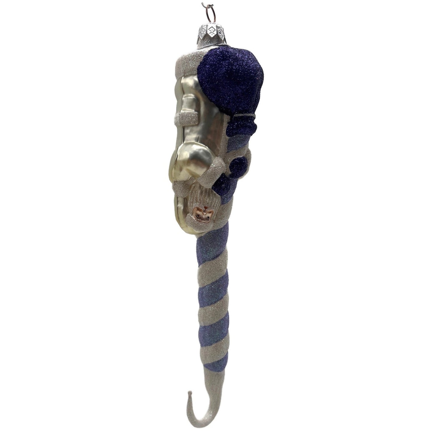 Patricia Breen Peppermint Santa Lavender Purple Stripe Christmas Ornament HCB