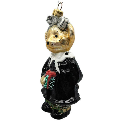 Christopher Radko Portrait in Black White Muffy Christmas Ornament 97-NAB-02
