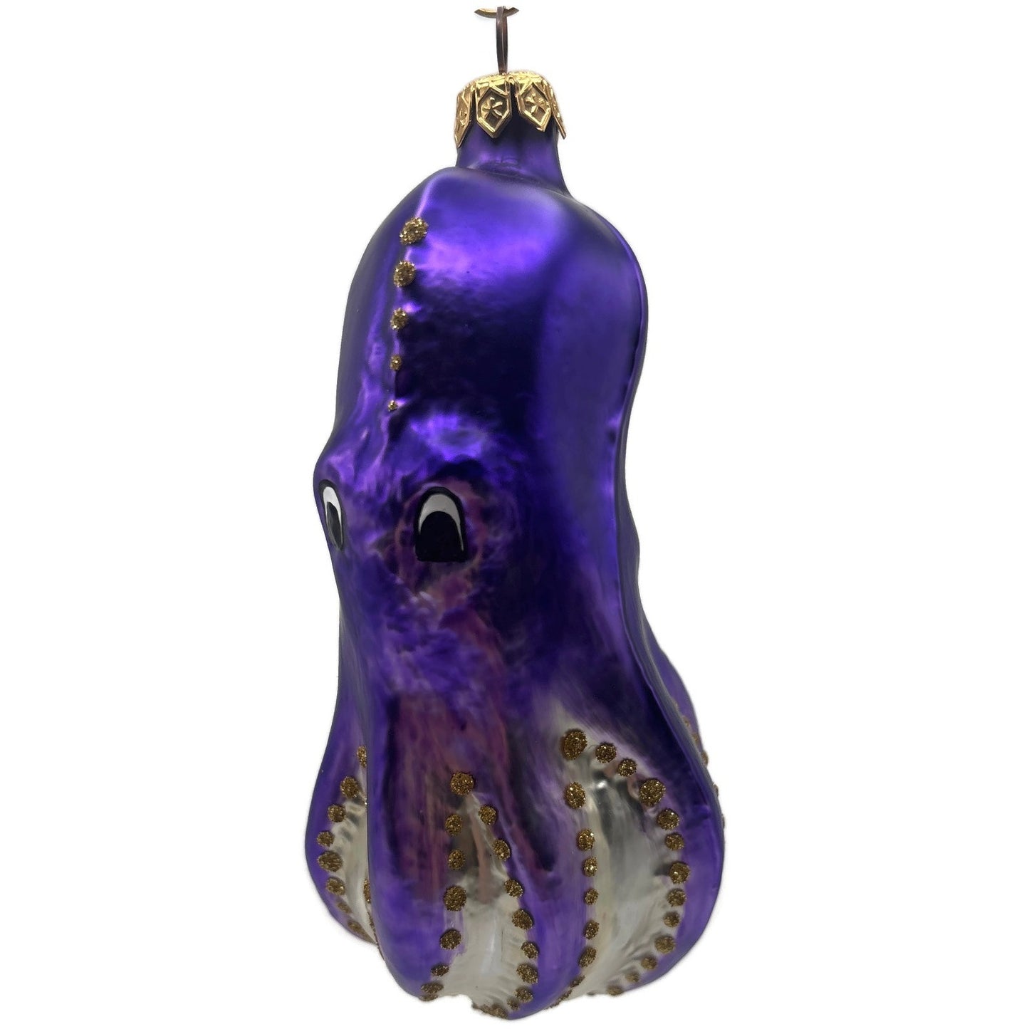 Patricia Breen Olivier Octopus Purple Gold Aquatic Christmas Ornament OOAK