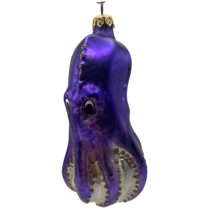 Patricia Breen Olivier Octopus Purple Gold Aquatic Christmas Ornament OOAK