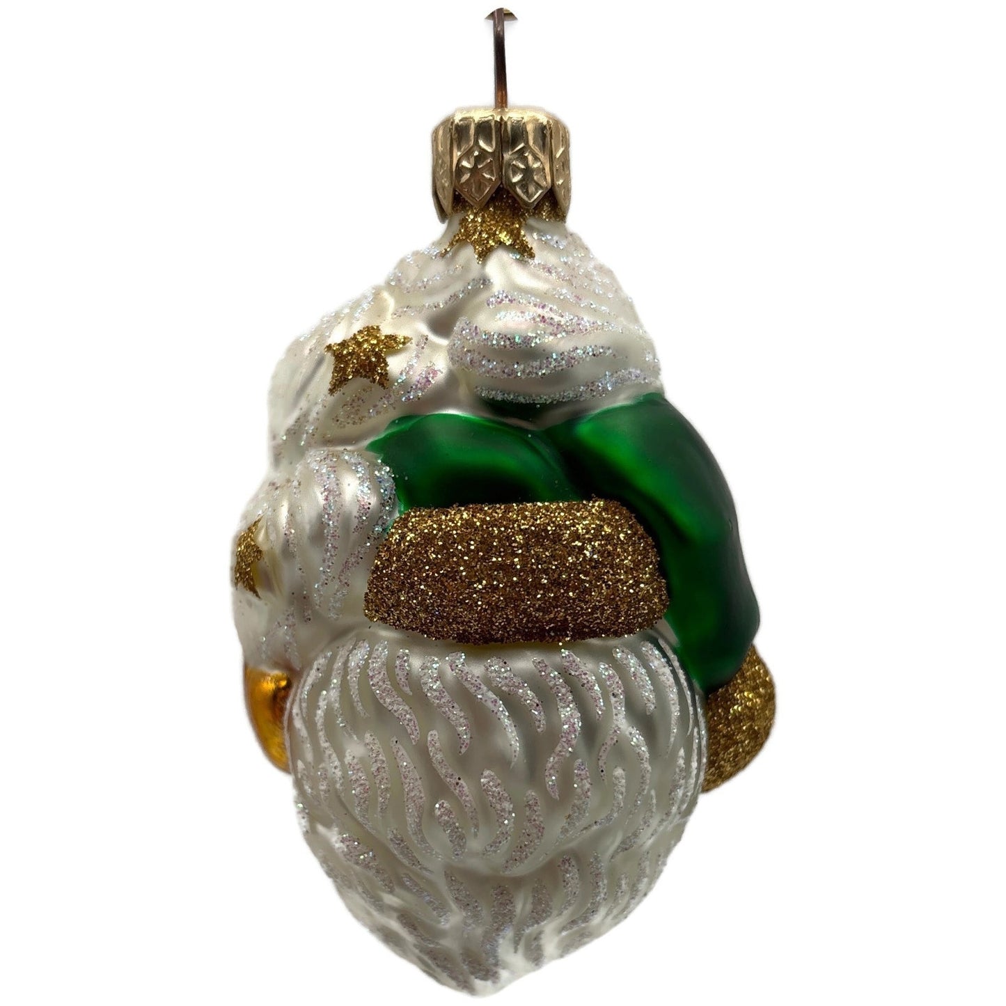 Patricia Breen Miniature Merry Olde Elf Green Gold Stars Christmas Tree Ornament