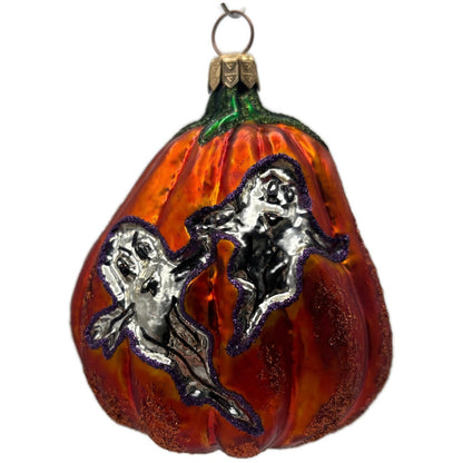 Slavic Treasures Ghastly Gilbert Orange Pumpkin Halloween Ornament 01-449-A