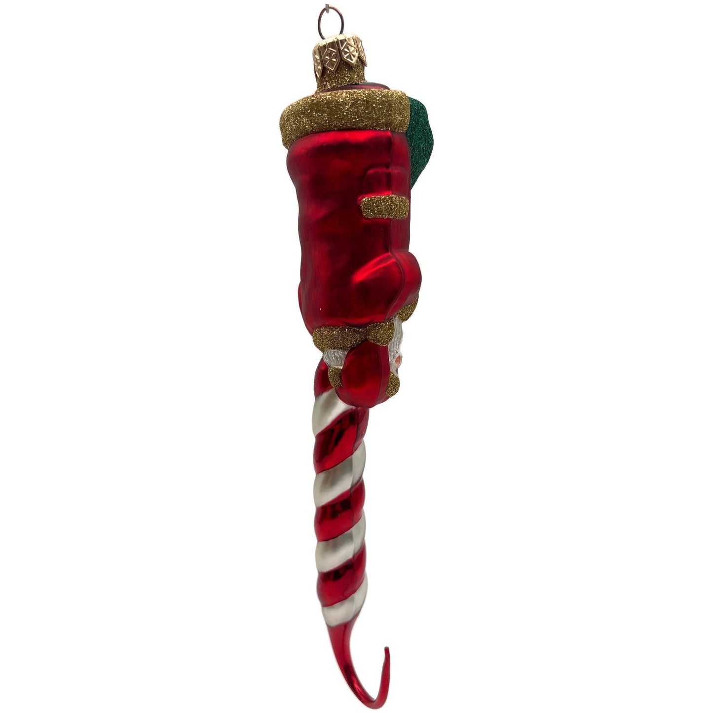 Patricia Breen Peppermint Santa Red White Matte Candy Cane Christmas Ornament