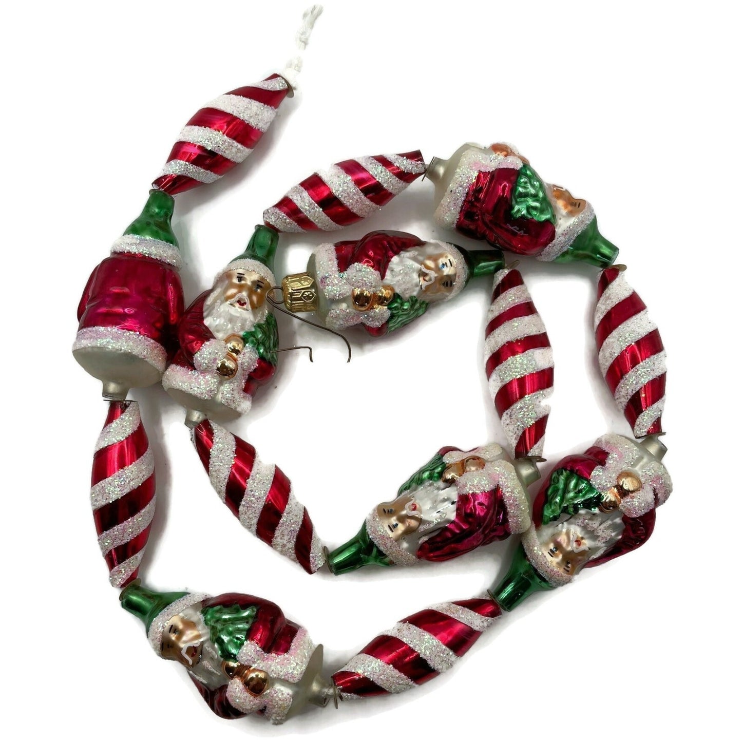 Christopher Radko Santa Claus Swirl Garland Peppermint Christmas Tree Decor