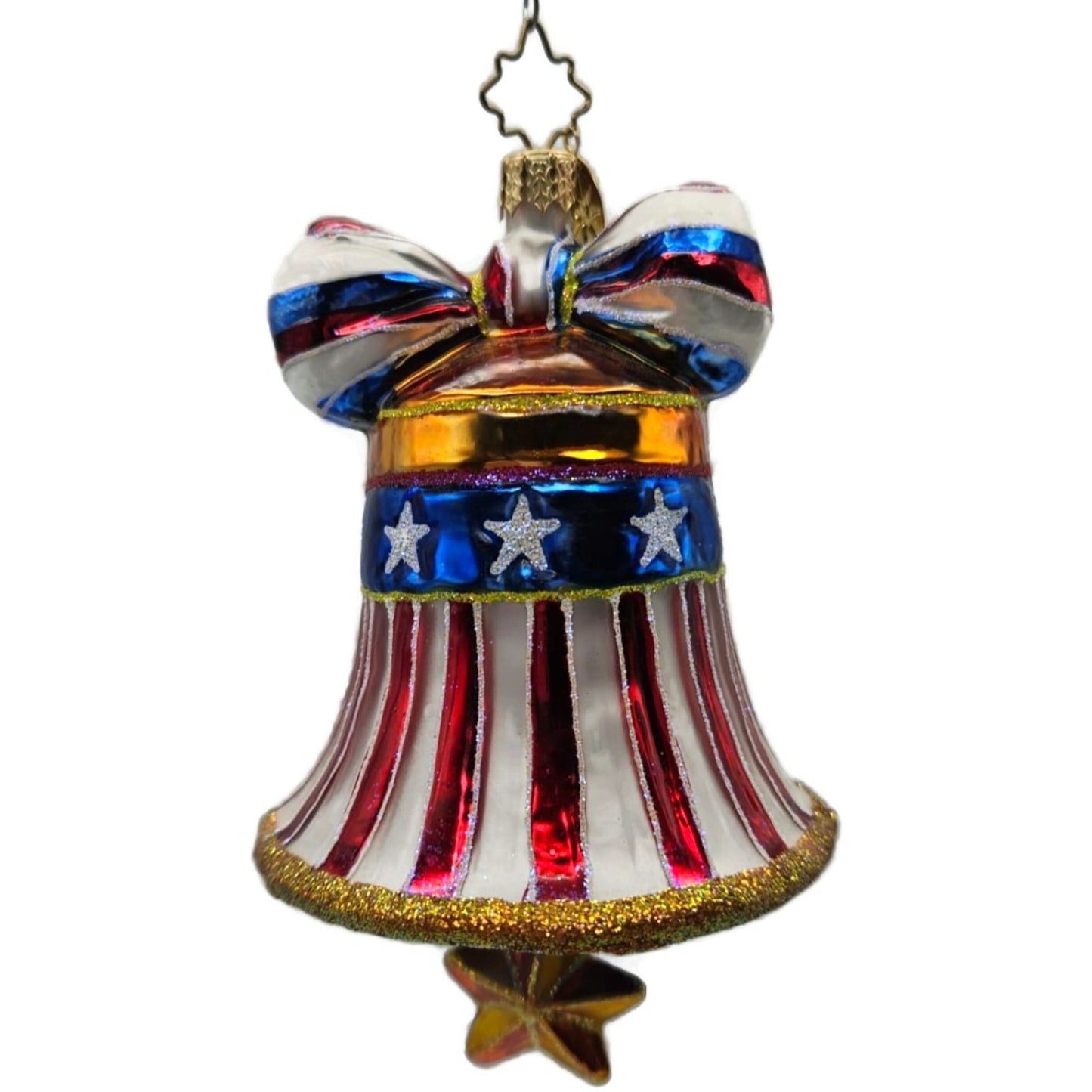Christopher Radko Freedom Rings Patriotic Bell USA Christmas Ornament 01-0955-0