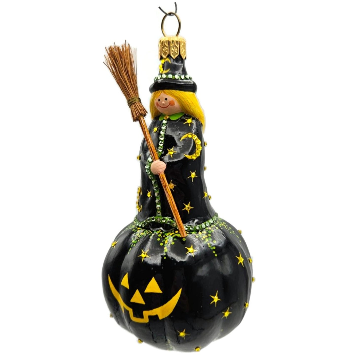 Patricia Breen Halloween Winnifred Witch Pumpkin Stars Moon Christmas Ornament