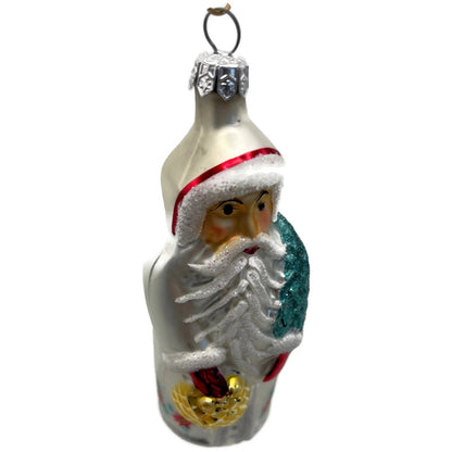 Christopher Radko Poinsettia Santa Russian Christmas Ornament Signed 91-038-1