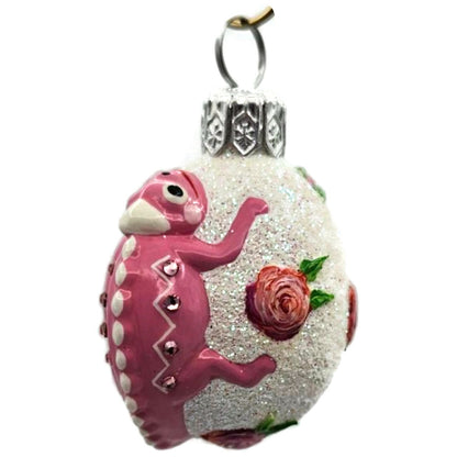 Patricia Breen Springtime Chameleon Pink Rose Floral Christmas Ornament 2929