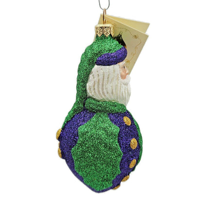 Patricia Breen Hollyberry Santa Claus Purple Green Christmas Tree Ornament