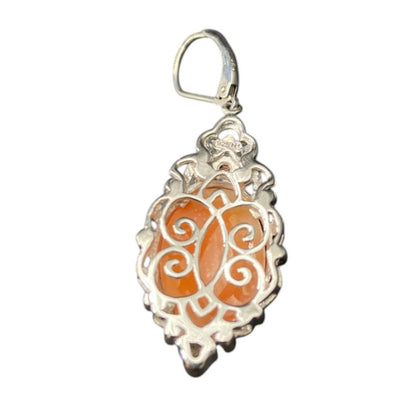 Gems En Vogue II Jewelry Set Italian Shell Cameo Flower Necklace Earrings Ring