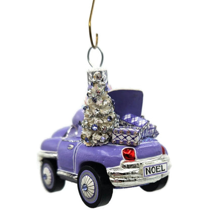 Patricia Breen En Route Santa Claus Car Lavender Purple Christmas Ornament CATZ