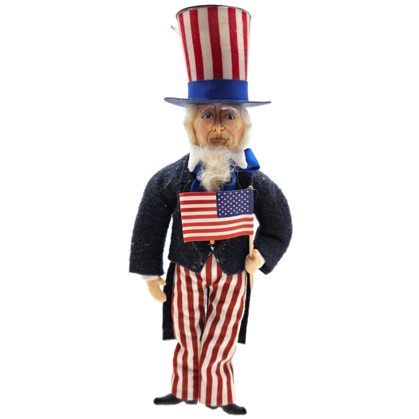 Gladys Boalt Uncle Sam Patriotic July 4th Fabric Christmas Tree Ornament 2769