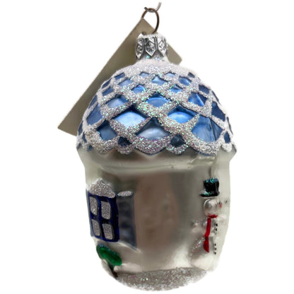 Patricia Breen Winter Acorn House Matte White Snowman Christmas Tree Ornament