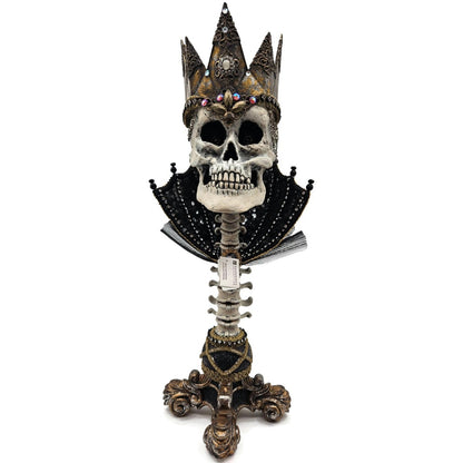 Katherine’s Collection Krooked Kingdoom Skeleton King Halloween Candle Holder