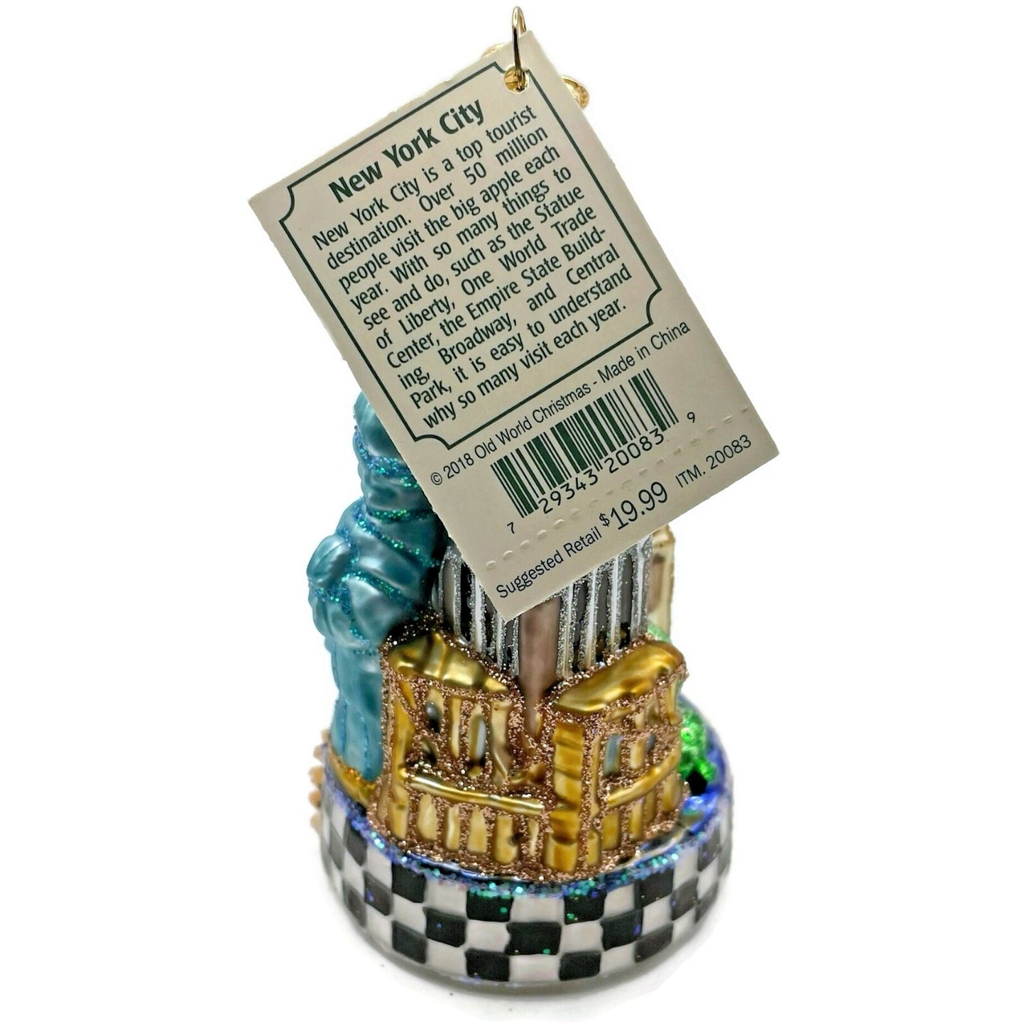 New York City Statue Of Liberty World Trade Ctr OWC Old World Christmas Ornament