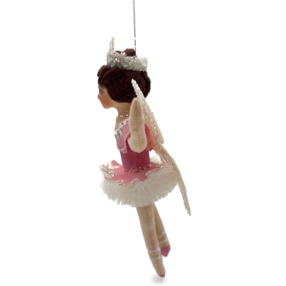 Gladys Boalt Sugar Plum Fairy Nutcracker Pink Fabric Christmas Ornament Signed