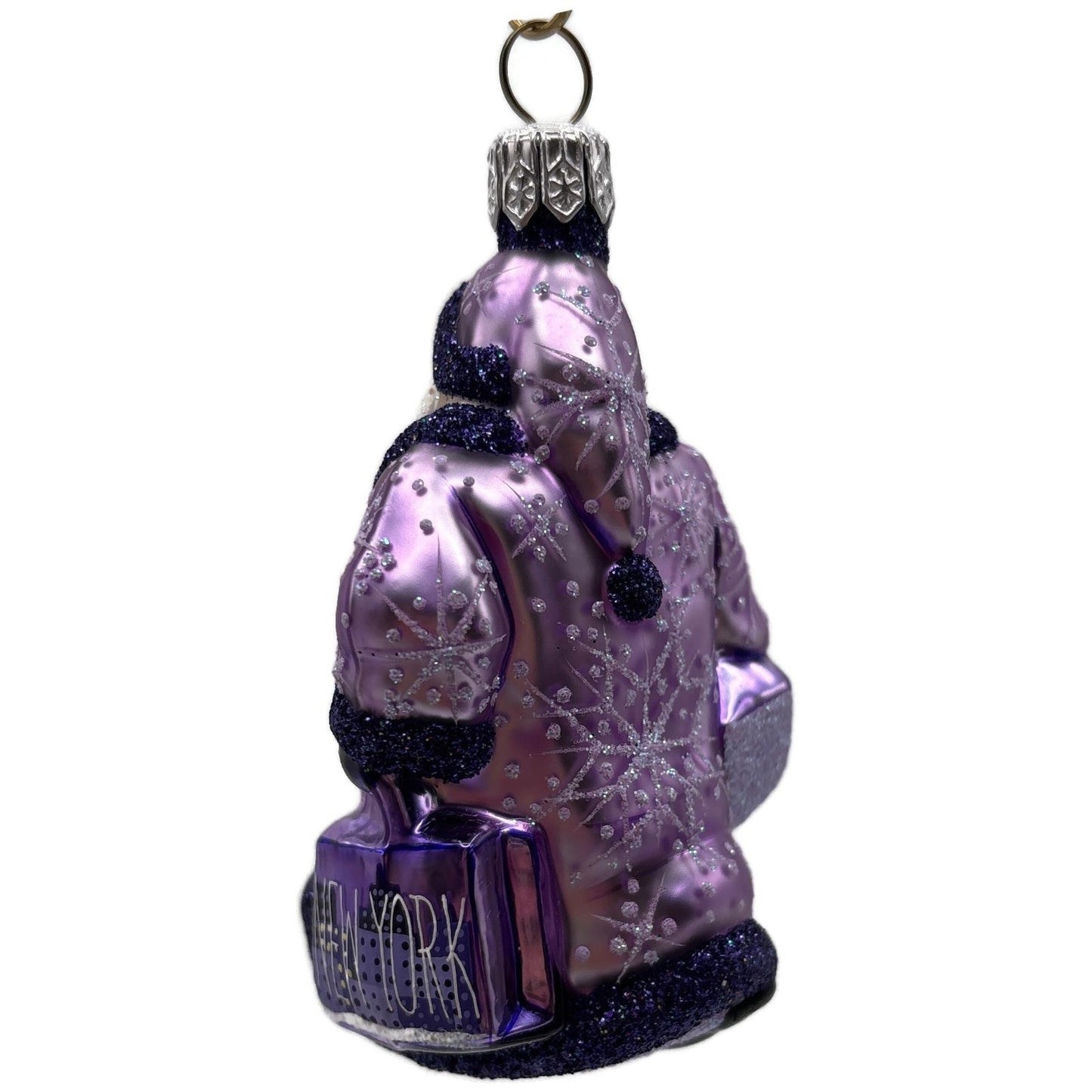 Patricia Breen Miniature City Santa Purple New York Snowflake Christmas Ornament