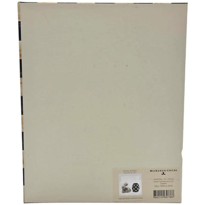 Mackenzie Childs Royal Check Blue Bunny Hostess Napkin Weight Egg Toothpick Set