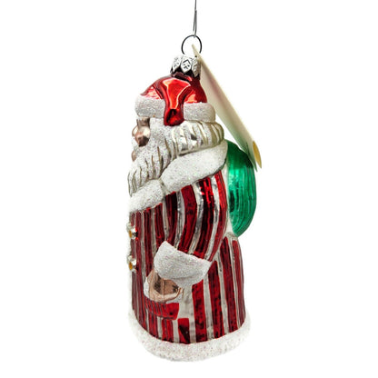 Patricia Breen Striped Santa Red White Stripes Christmas Holiday Tree Ornament