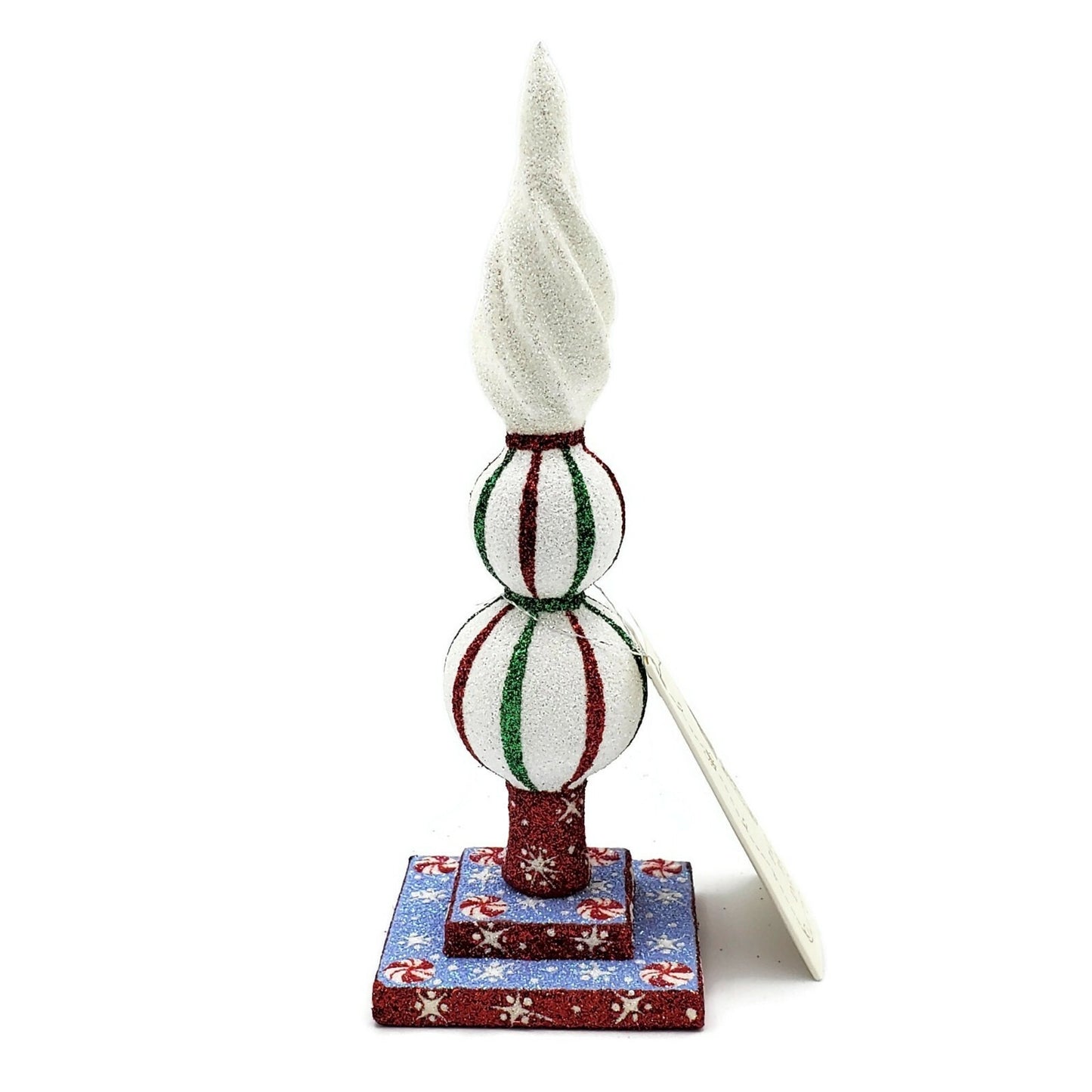 Patricia Breen Ultra Mini Finial Noel Candy Cane Christmas Tree Topper w/ Stand