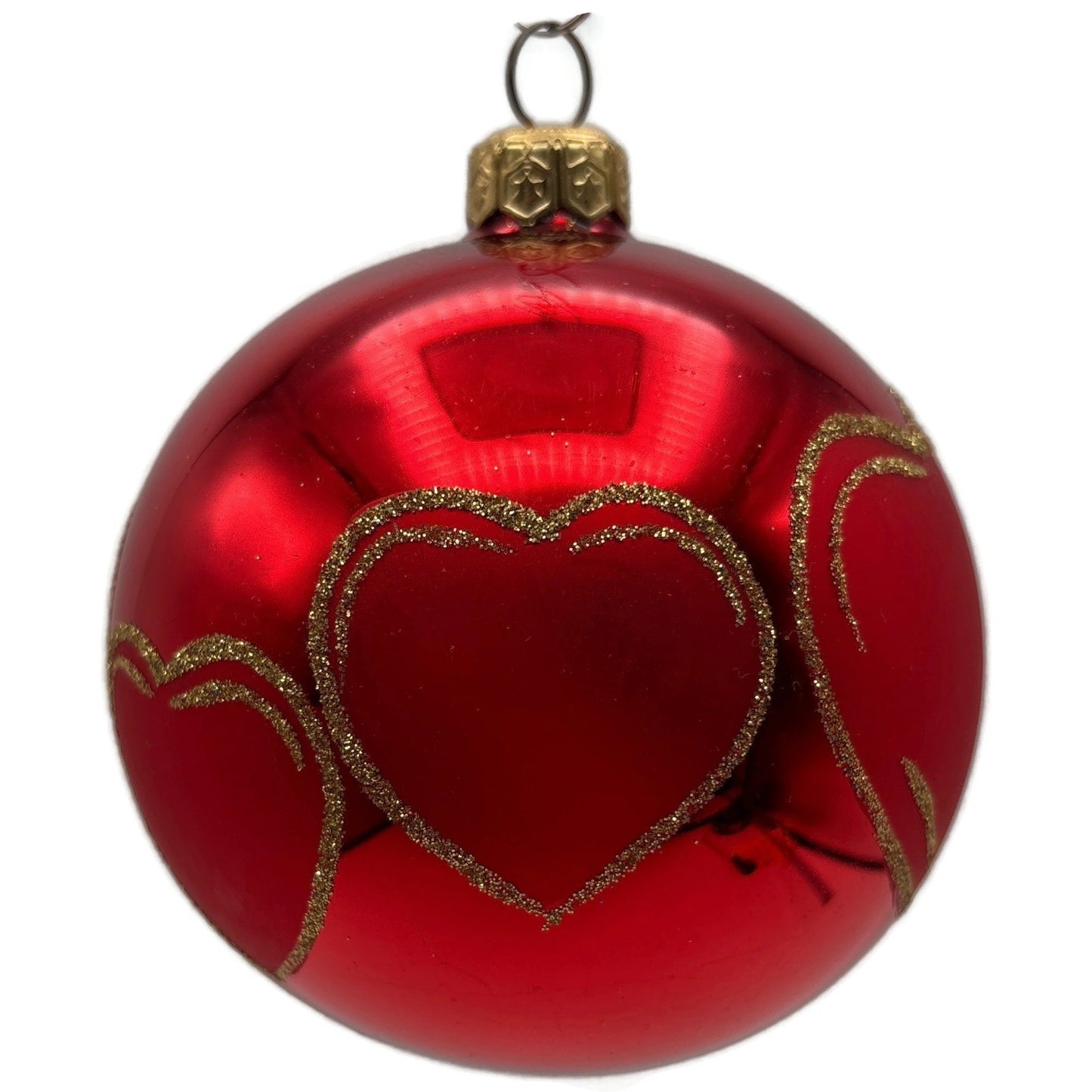 Christopher Radko Red Hearts Valentines Orb Christmas Tree Ornament