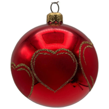 Christopher Radko Red Hearts Valentines Orb Christmas Tree Ornament