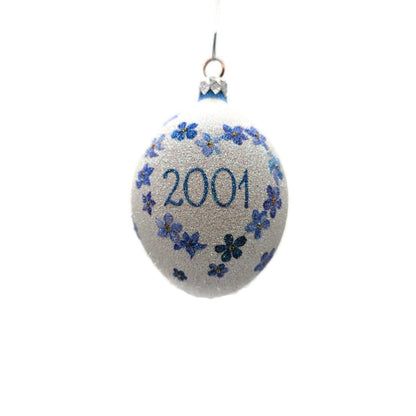Patricia Breen Remembrance Egg 2001 Forget Me Not Spring Christmas Ornament 2100