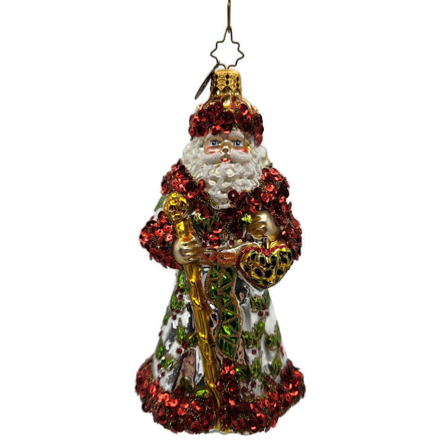 Christopher Radko Luxberry Holiday Sequin Santa Claus Christmas Ornament 1014010