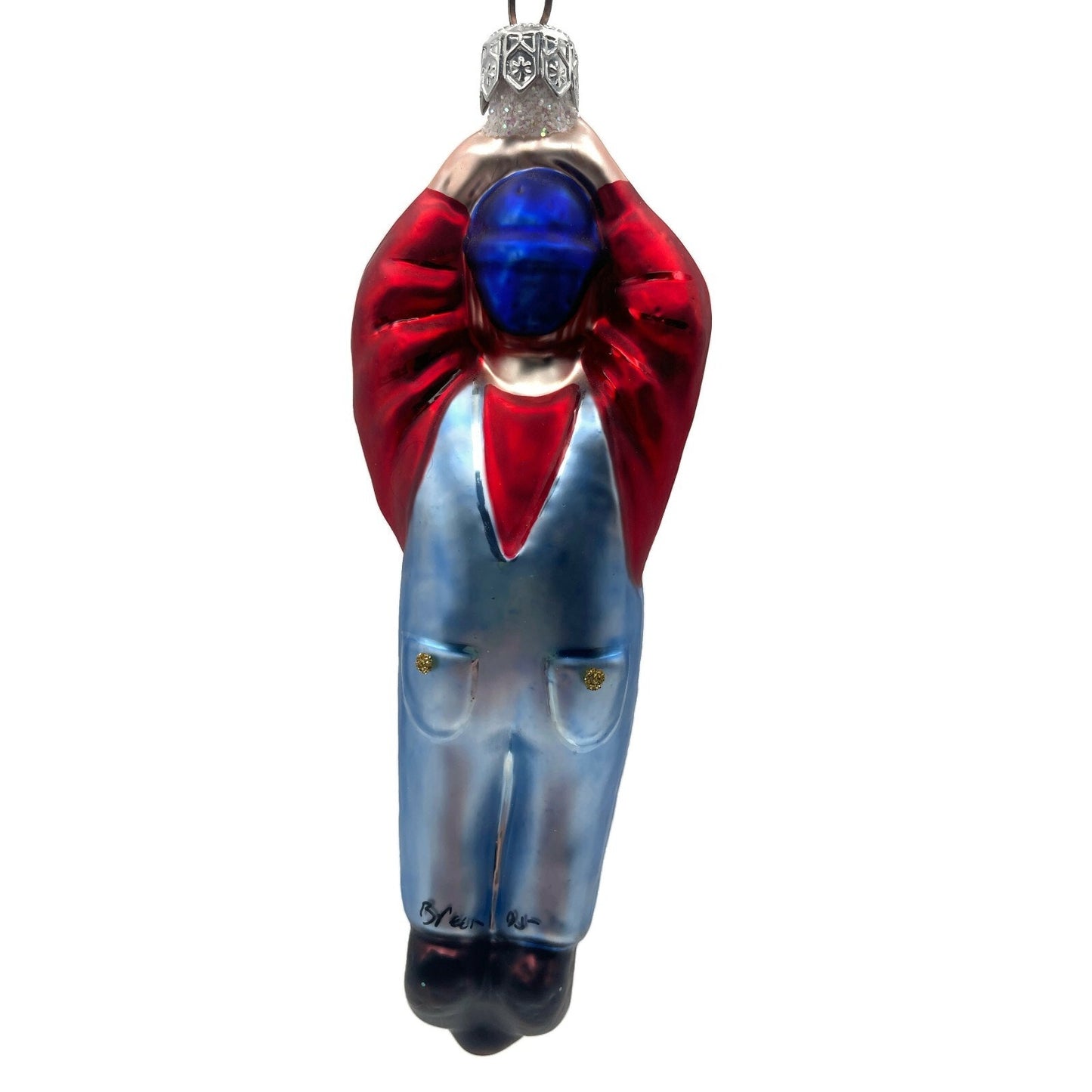 Patricia Breen Balloon Boy Blue Overalls Red Shirt Christmas Tree Ornament