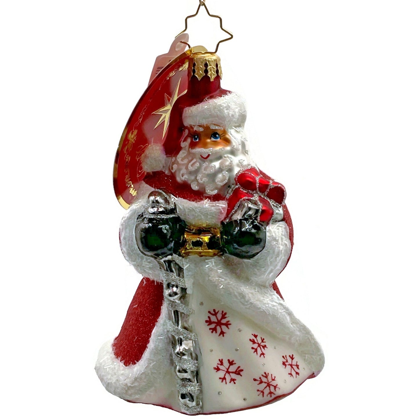 Christopher Radko Santas Flurry of Joy Snowflakes Christmas Decor Ornament