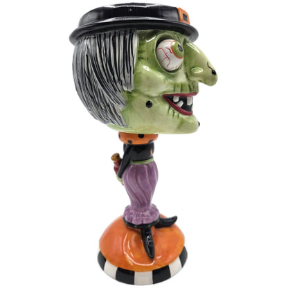 Department 56 Halloween Witch Google Eye Goblet Ceramic Candy Dish Party Decor