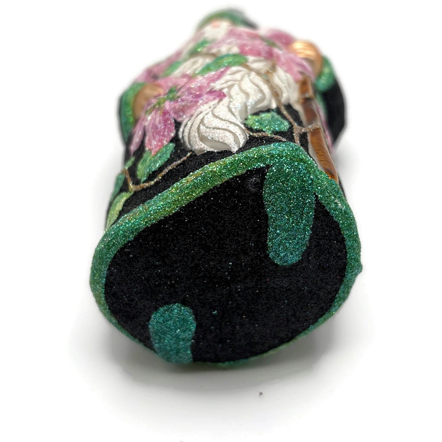 Patricia Breen Clematis Santa Black Pink Flowers Spring Christmas Tree Ornament
