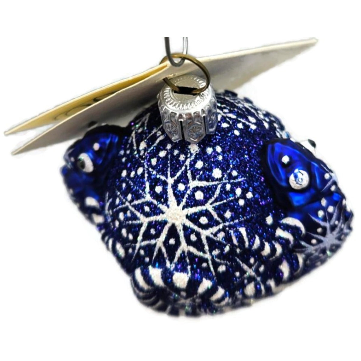 Patricia Breen For James Twice Snowflakes Cobalt Blue Chameleon Ornament 2581