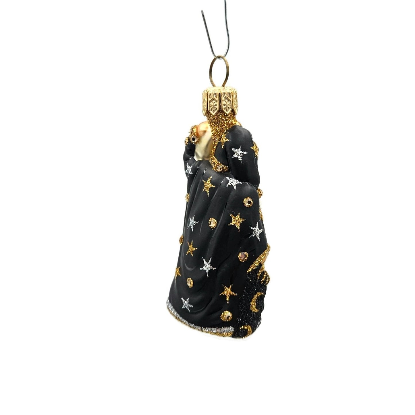 Patricia Breen Santa de la Lune Black Moons Stars Christmas Holiday Ornament