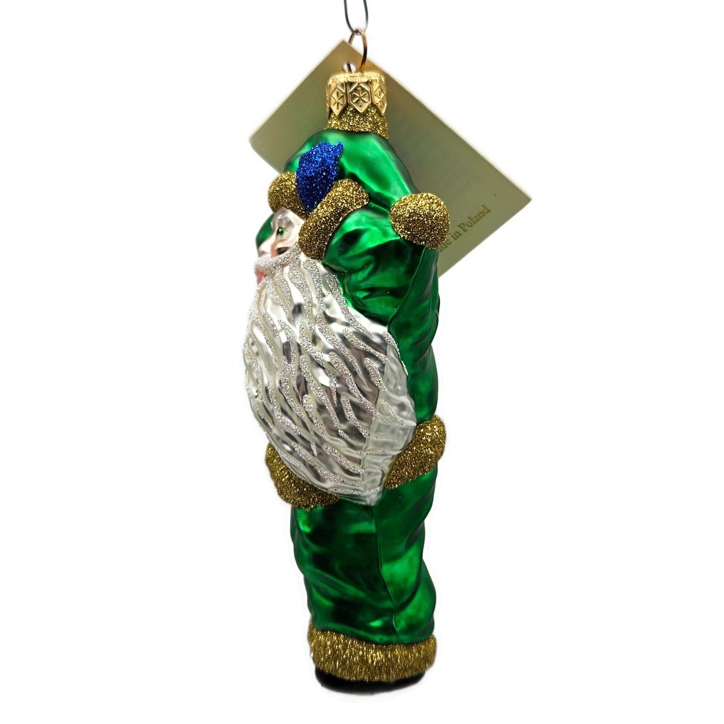 Patricia Breen Hold Onto Your Hat Green Santa Claus Christmas Tree Ornament