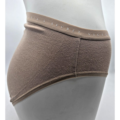 Victorias Secret Panties Underwear Medium High Leg Brief Beige Cotton Women