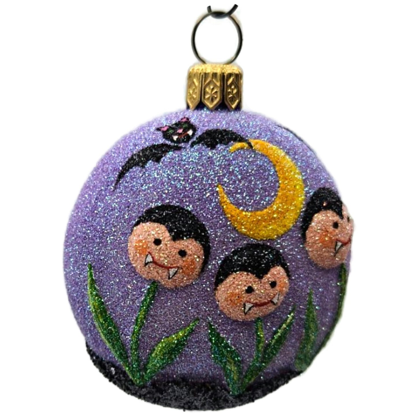 Patricia Breen Dracula's Garden Purple Glass Halloween Christmas Ornament 2558